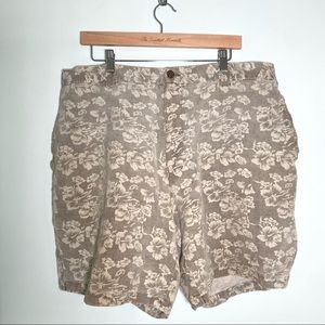 Cubavera Floral Light Gray Casual Comfy Shorts